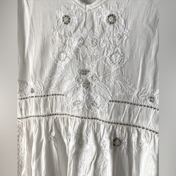 Flint & Moss (Anthropologie) wedding, beach dress Boho hippie size Large white - Picture 2 of 6
